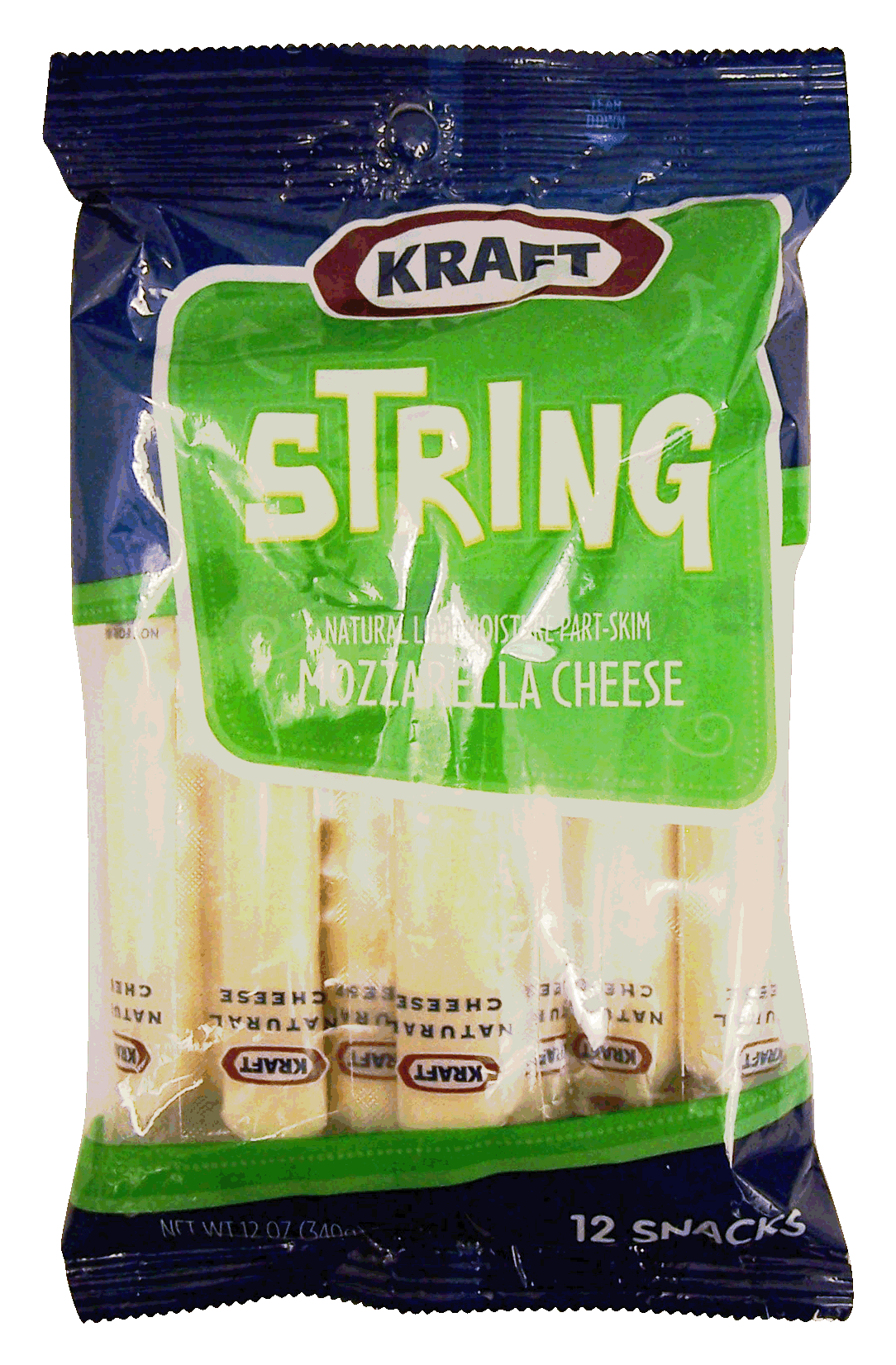 Kraft  mozzarella string cheese, 12 individually wrapped snacks Full-Size Picture